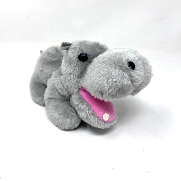 Dakin Hippopotamus Plush Vintage Bean Bags Nutshell 7" Gray Baby Hippo 1978 - Picture 1 of 9